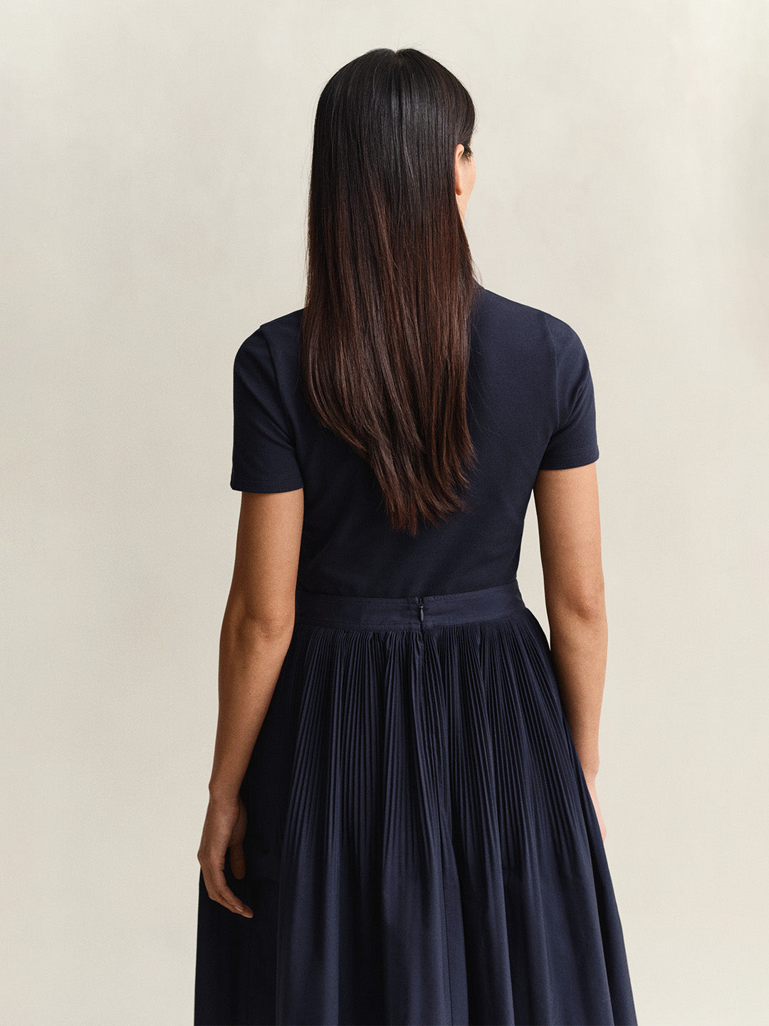 GANT Women Navy Blue Slim Fit Pique Polo T-Shirt