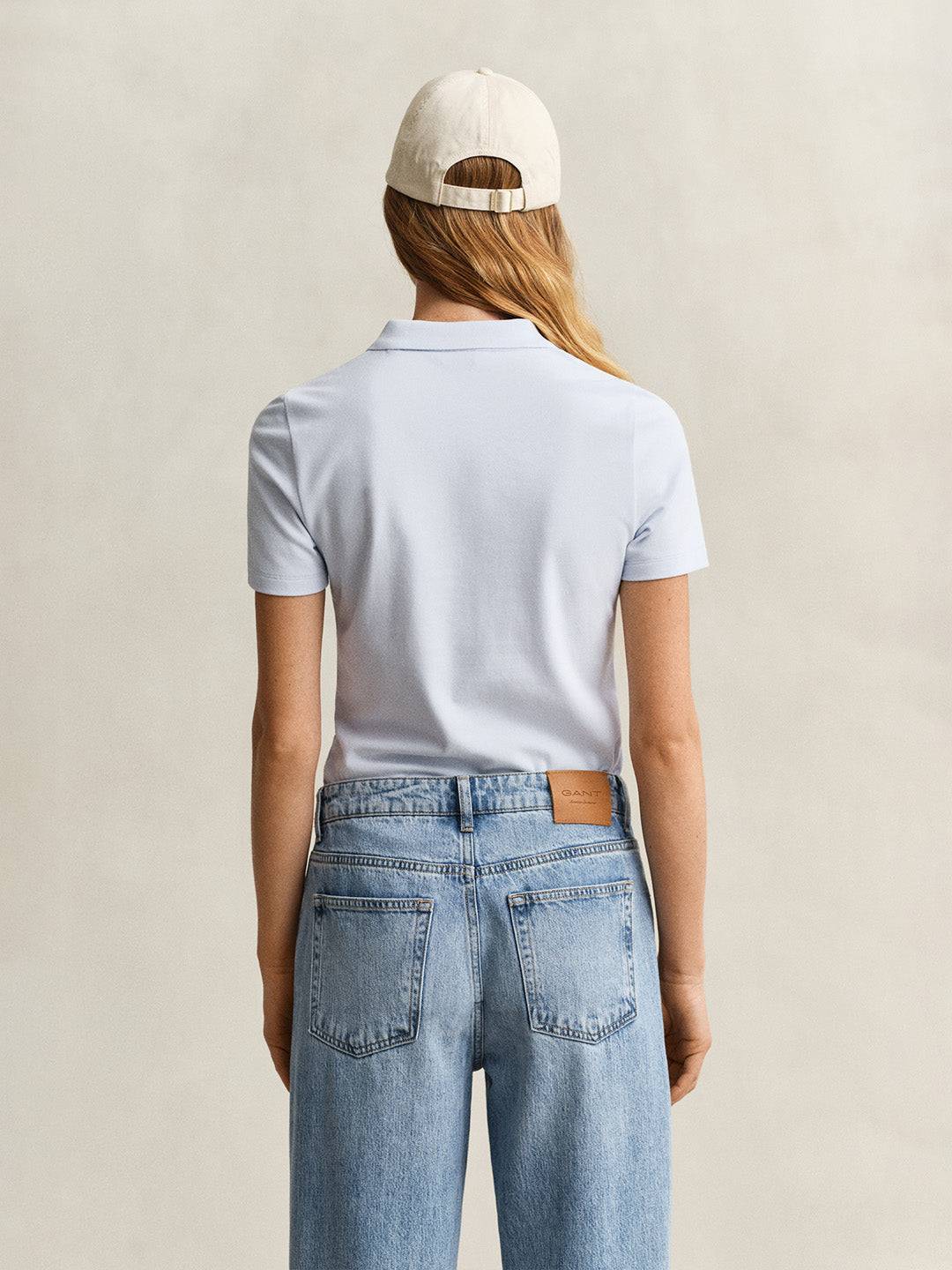 GANT Women Blue Slim Fit Pique Polo T-Shirt