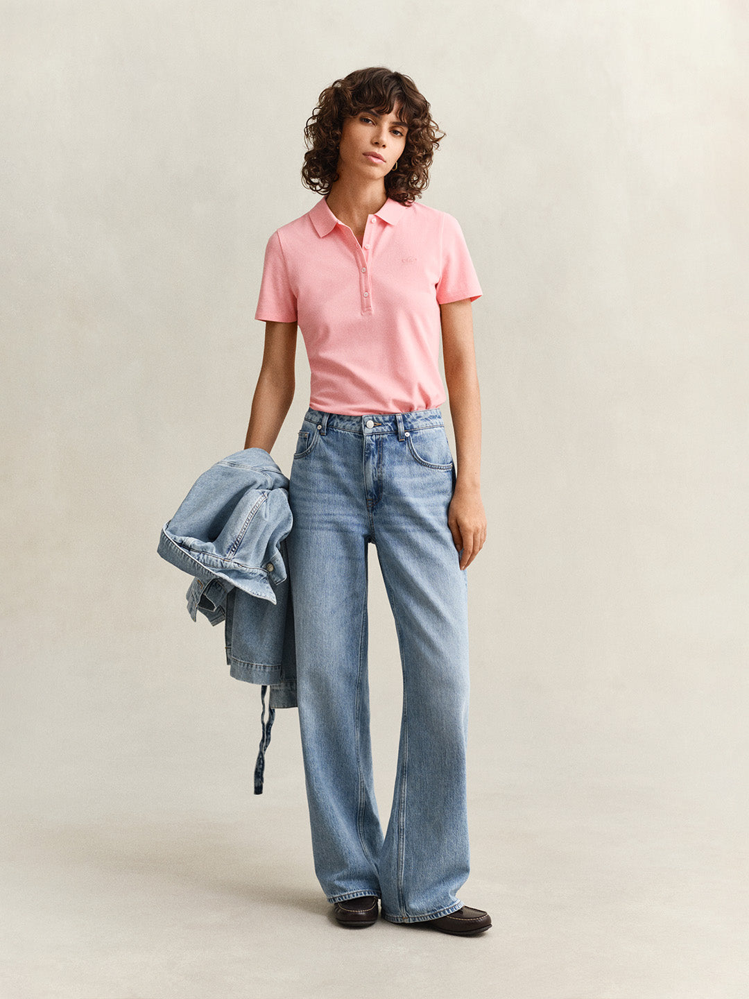 GANT Women Pink Slim Fit Pique Polo T-Shirt