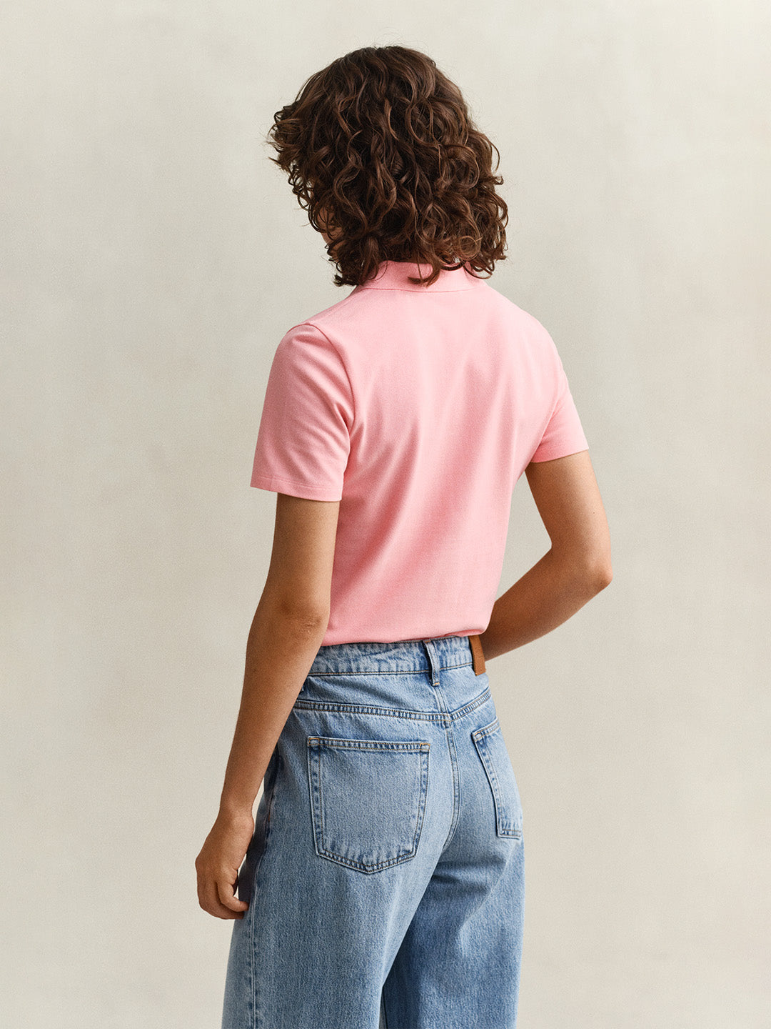 GANT Women Pink Slim Fit Pique Polo T-Shirt