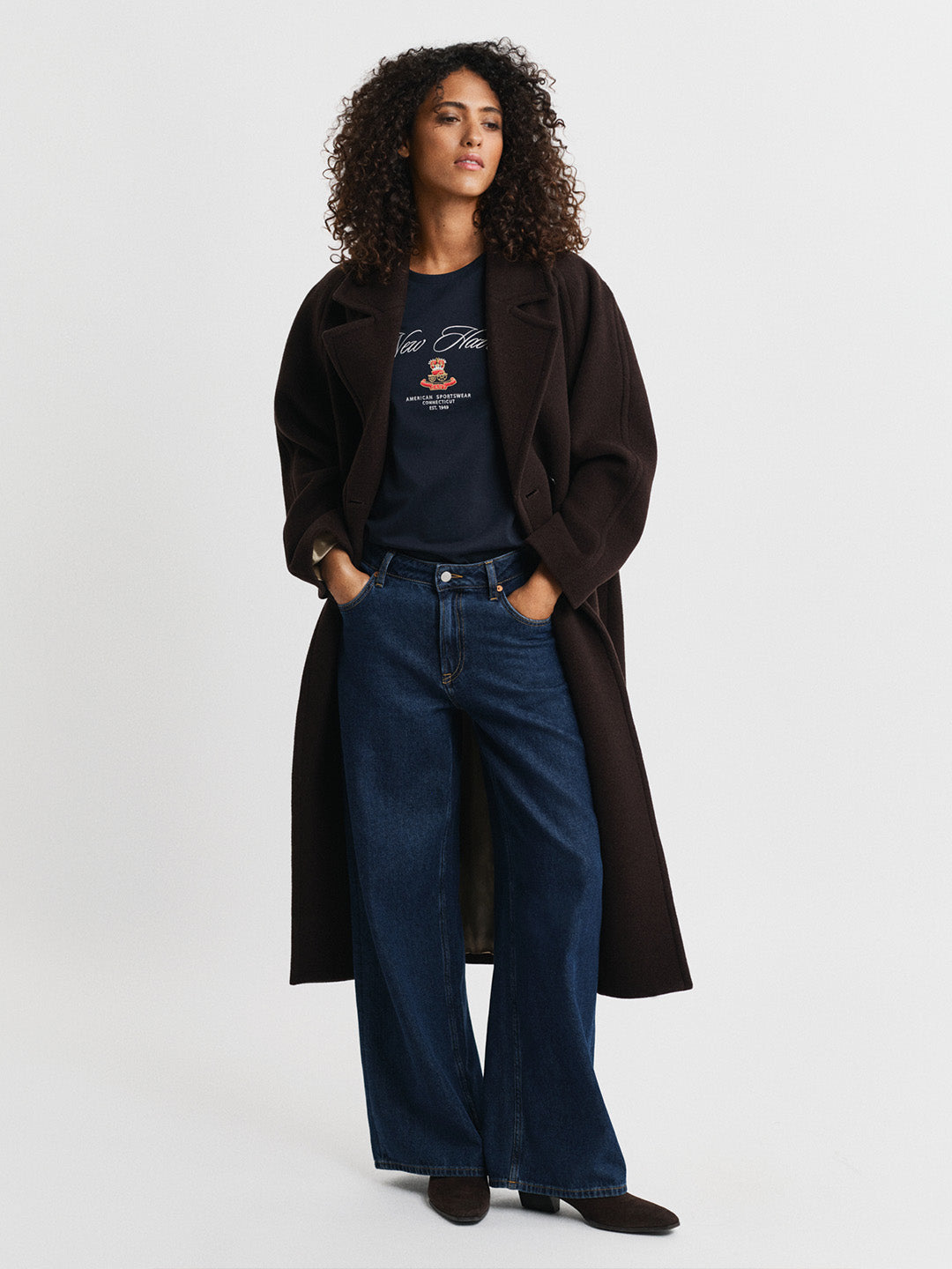 GANT Women Navy Blue Crest Printed T-Shirt