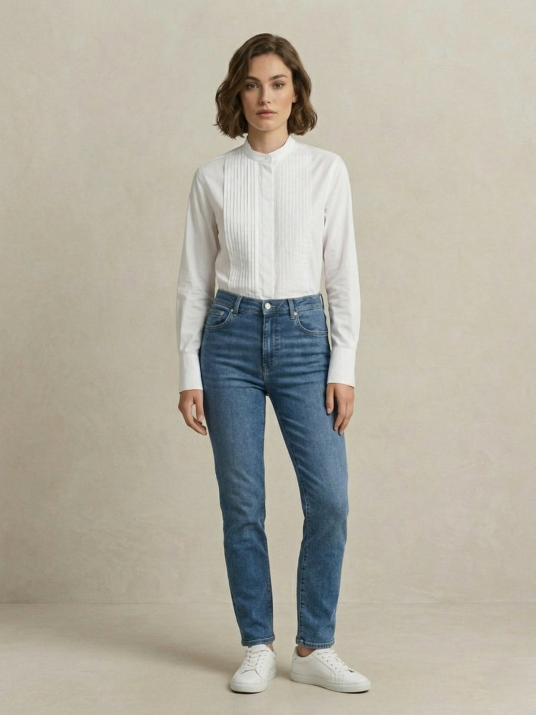 Gant Women White Striped Relaxed Fit Pure Cotton Shirt