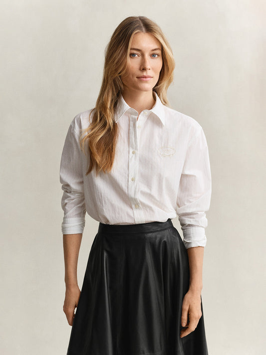 GANT Women White Cotton Striped Shirt