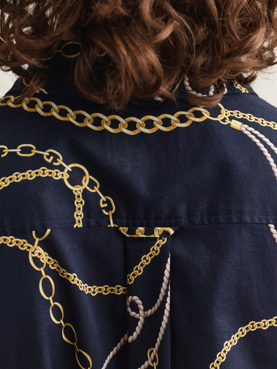 GANT Women Navy Blue Printed Voile Shirt