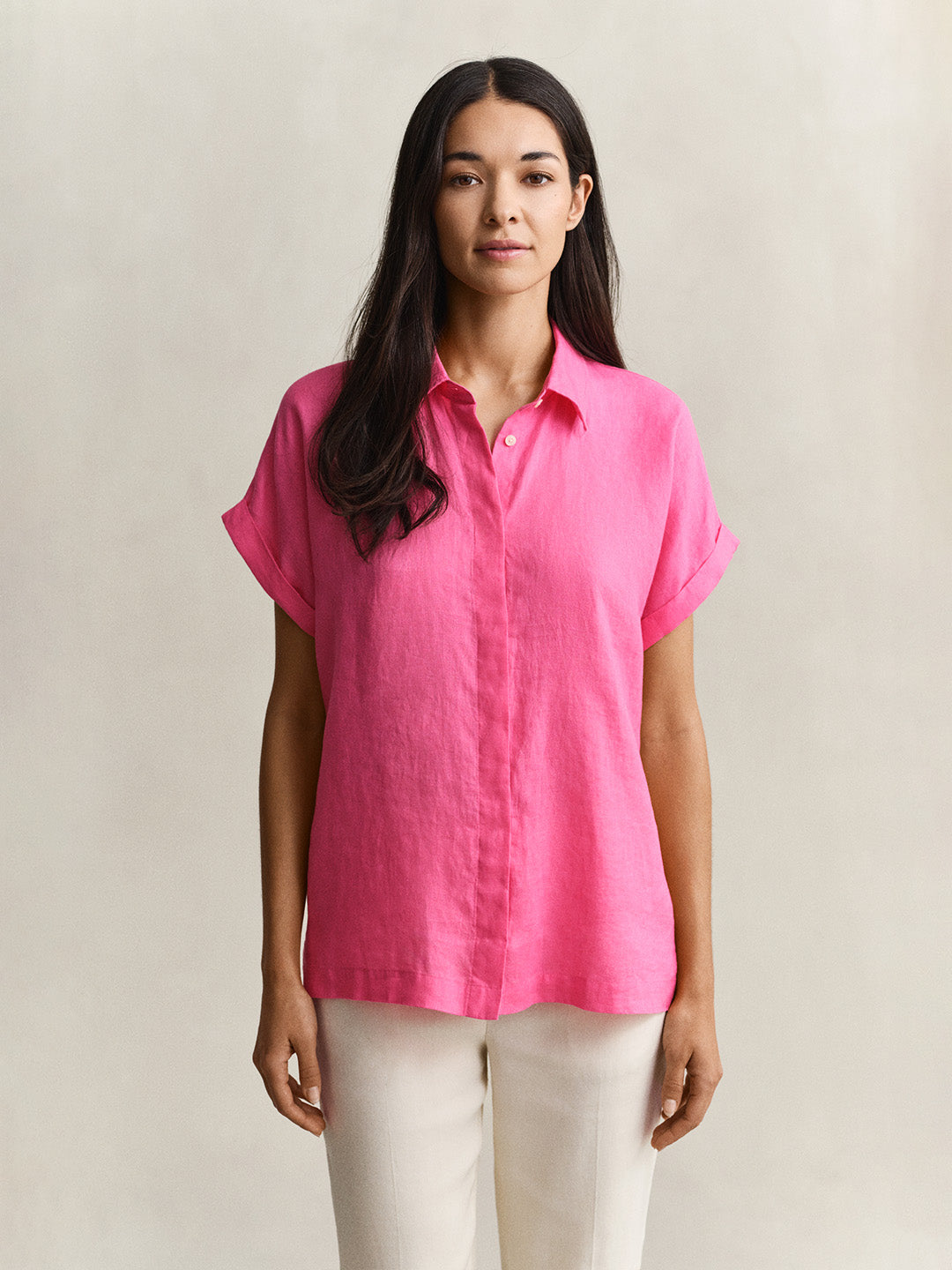 GANT Women Pink Relaxed Pure Linen Shirt