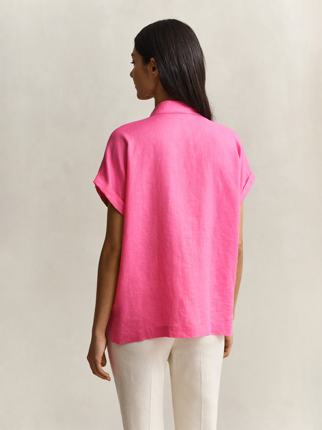 GANT Women Pink Relaxed Pure Linen Shirt