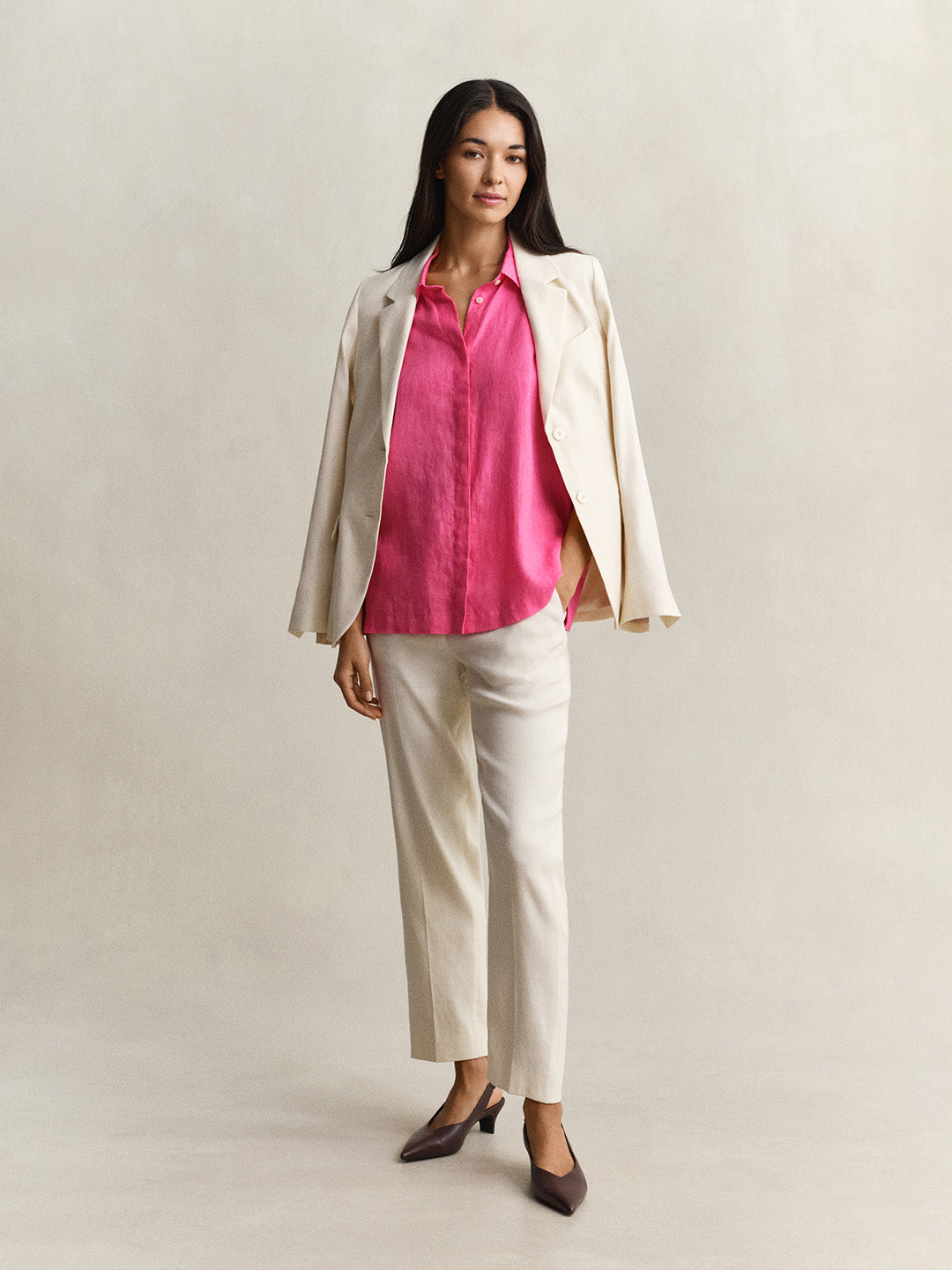 GANT Women Pink Relaxed Pure Linen Shirt