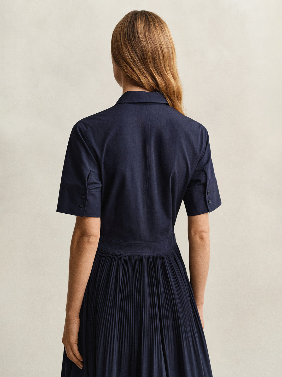 GANT Women Navy Blue Printed Midi Shirt Dress