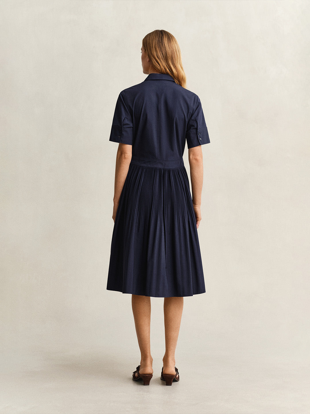 GANT Women Navy Blue Printed Midi Shirt Dress