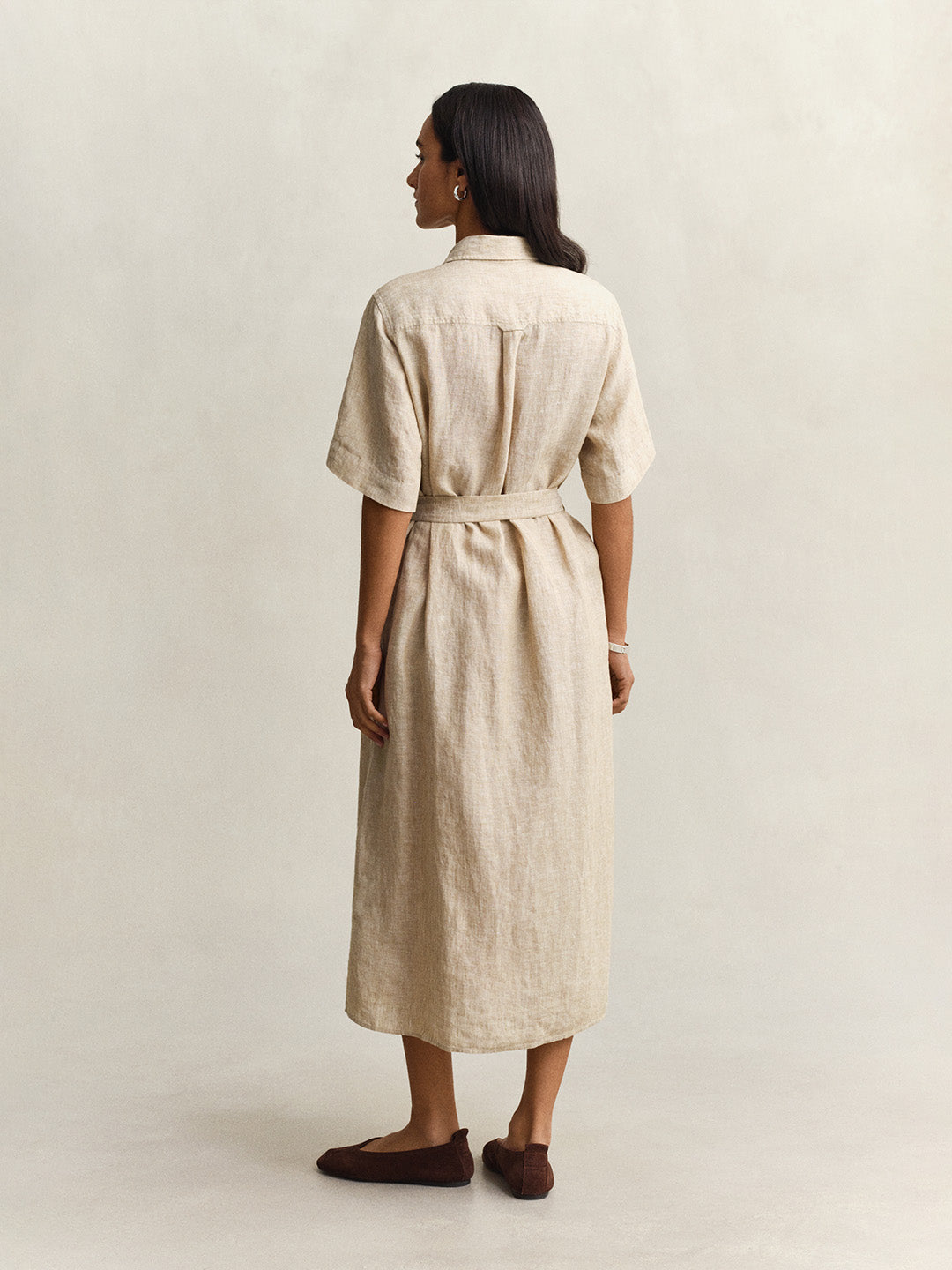 GANT Women Beige Midi Linen Dress