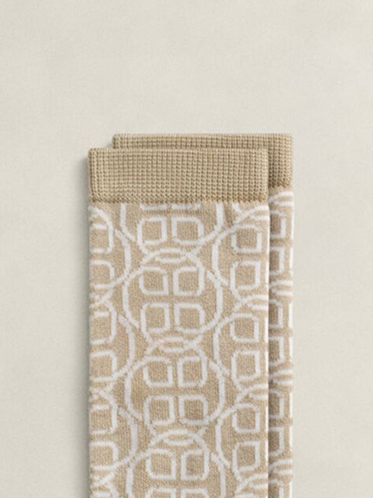 Gant Women Beige Printed Monogram Socks