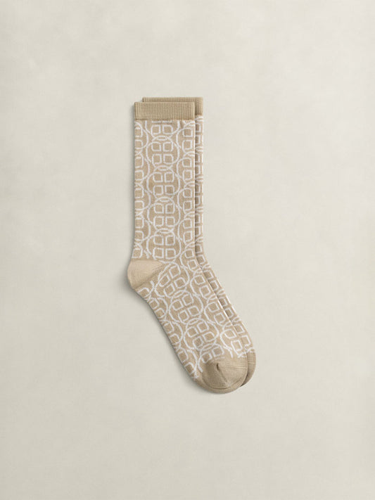 Gant Women Beige Printed Monogram Socks