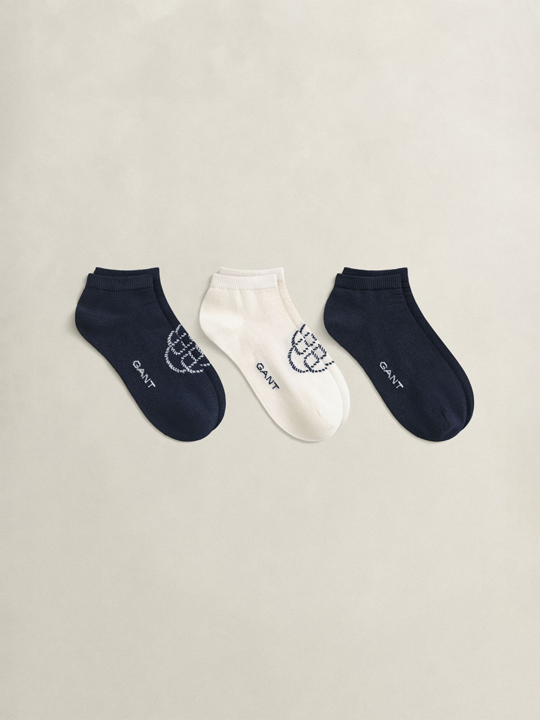 Gant Women Multicolour Printed Monogram Ankle Socks Pack of 3