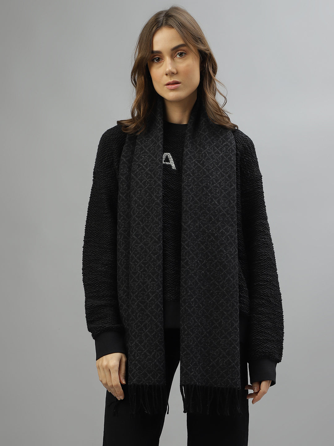 Gant Women Black Solid Scarf