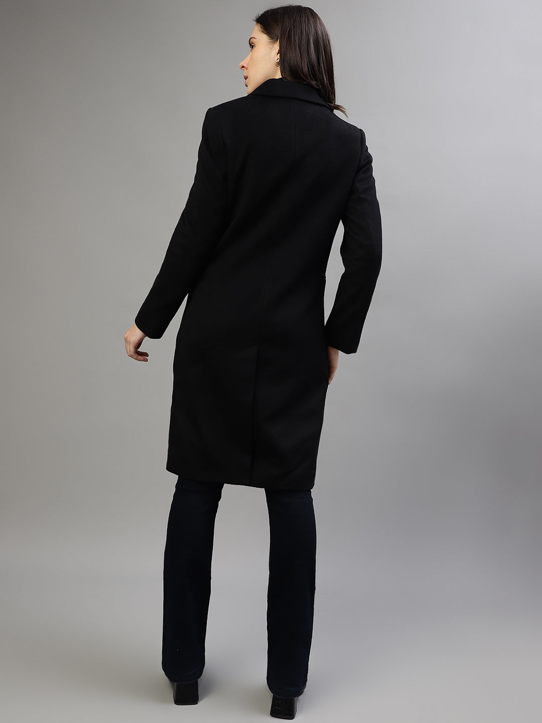 Shop Gant Women Solid Notched Lapel Full Sleeves Overcoat Online