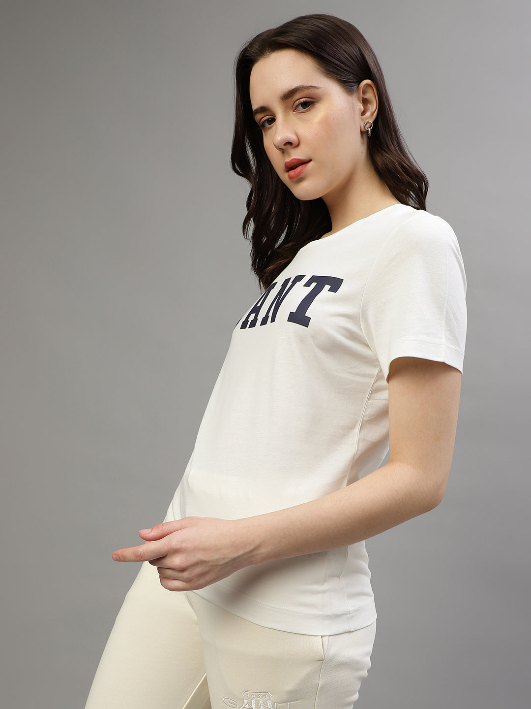 Gant White Fashion Printed Regular Fit T-Shirt