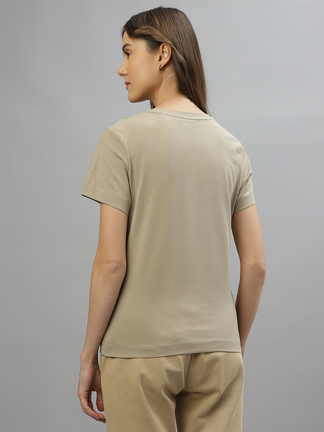 Gant Beige Fashion Logo Regular Fit T-Shirt