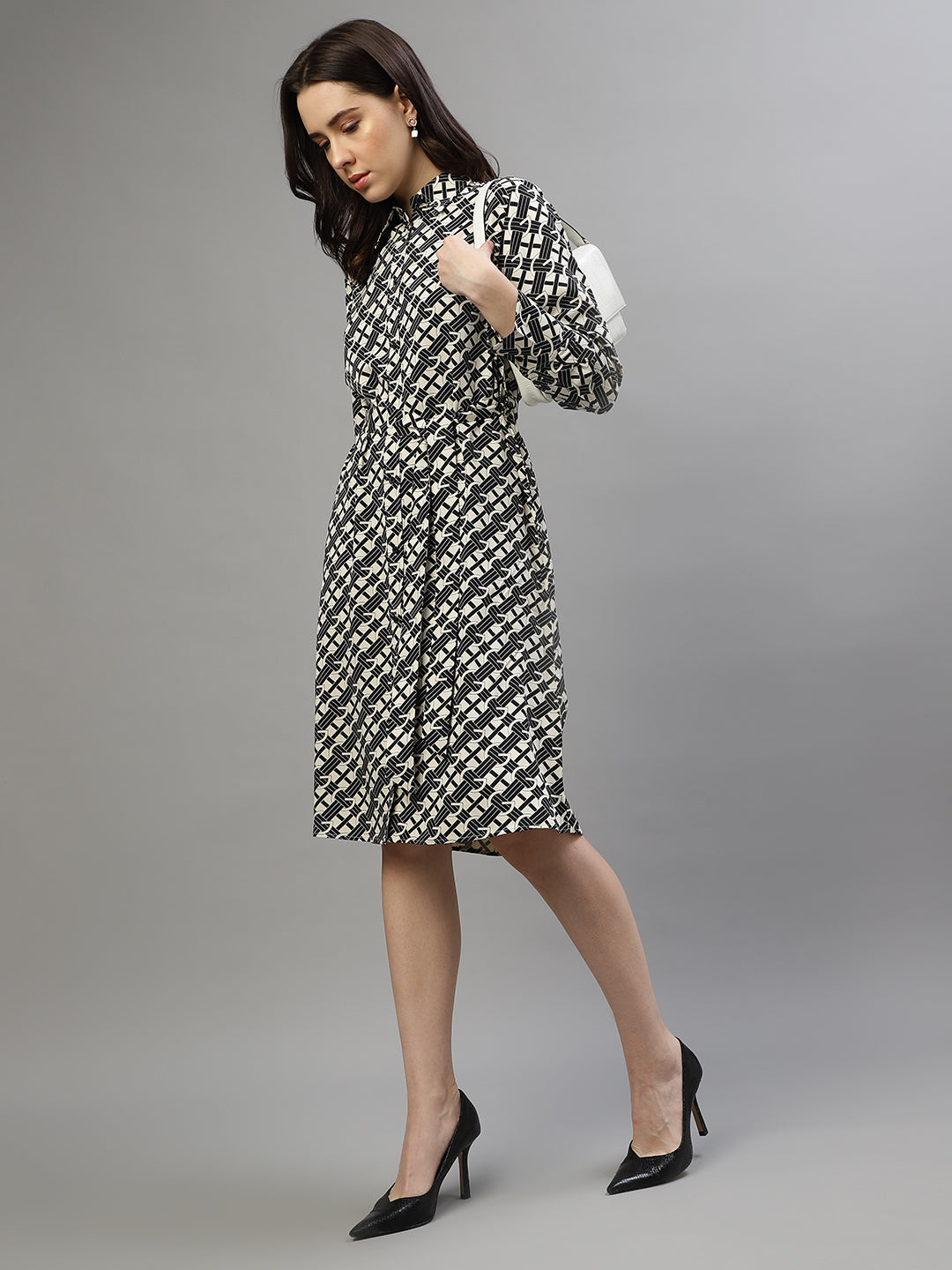 Gant Women Printed Spread Collar Full Sleeves Dress