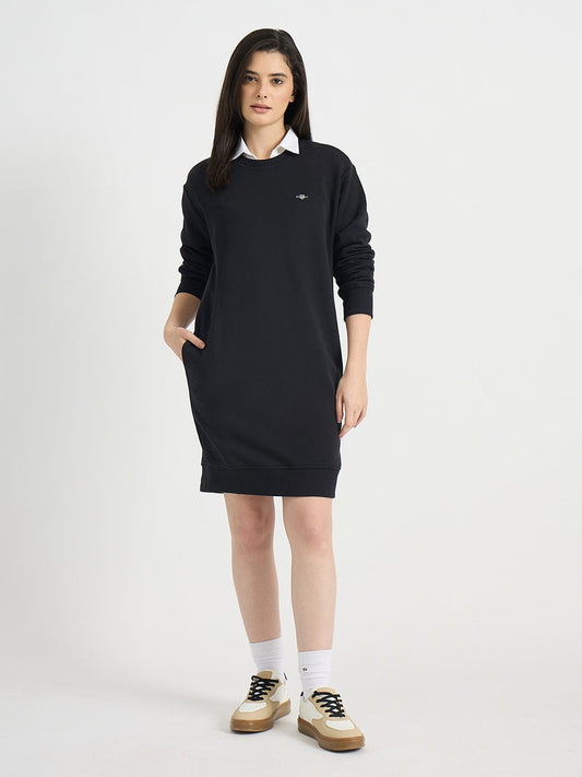 GANT Women Black Relaxed Fit Sweat Dress