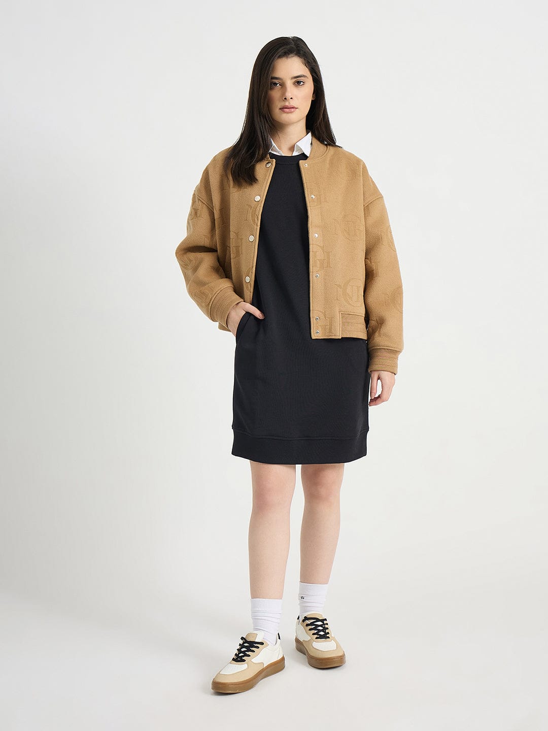 GANT Women Black Relaxed Fit Sweat Dress