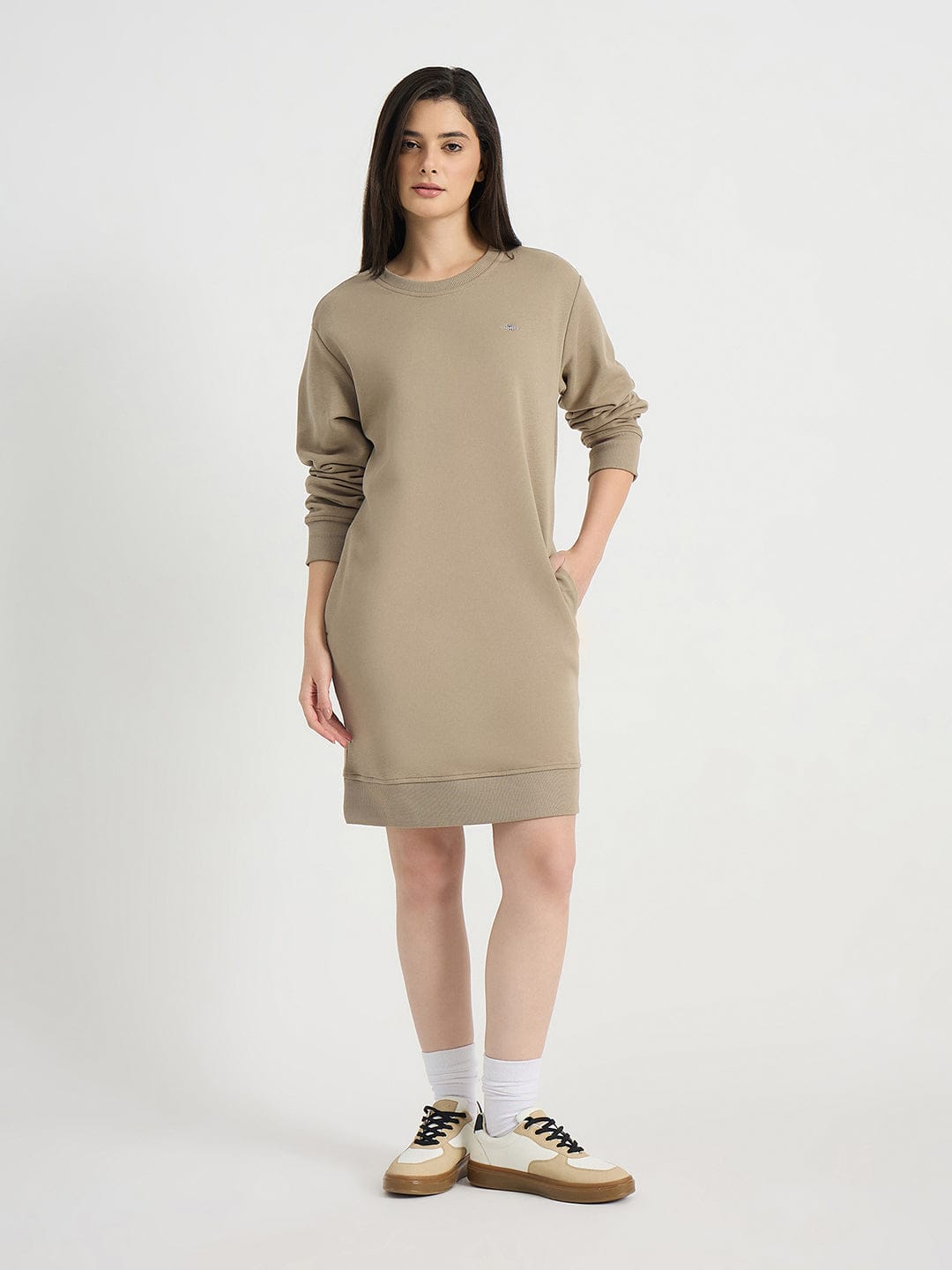 GANT Women Beige Relaxed Fit Mini Dress