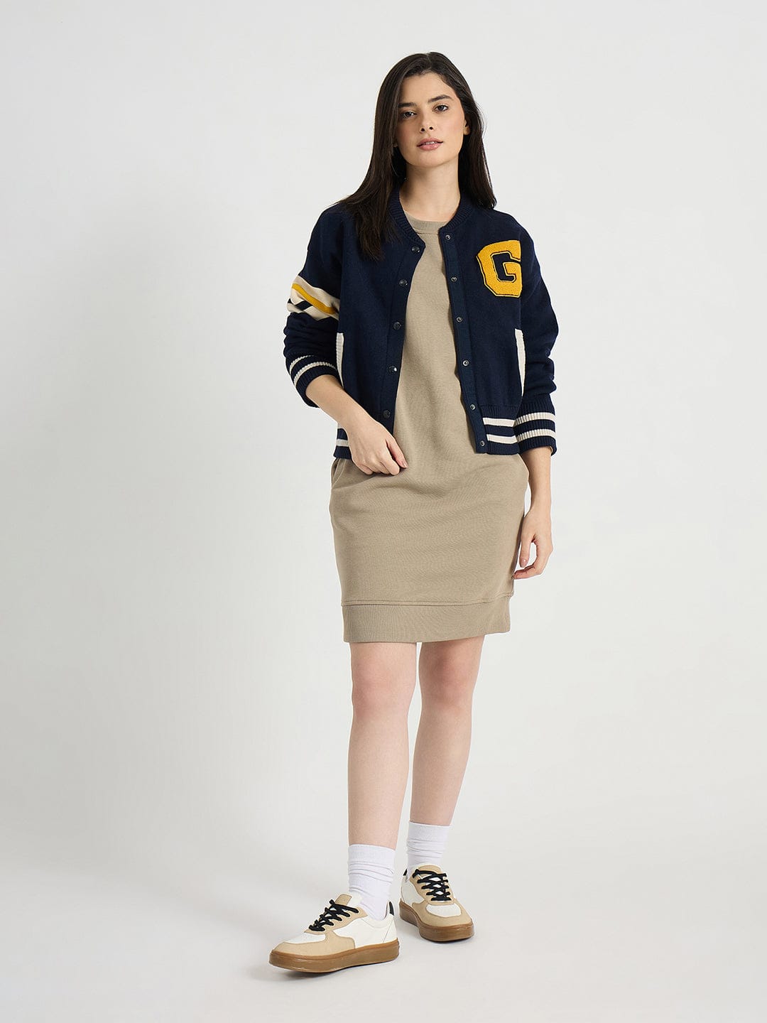 GANT Women Beige Relaxed Fit Mini Dress