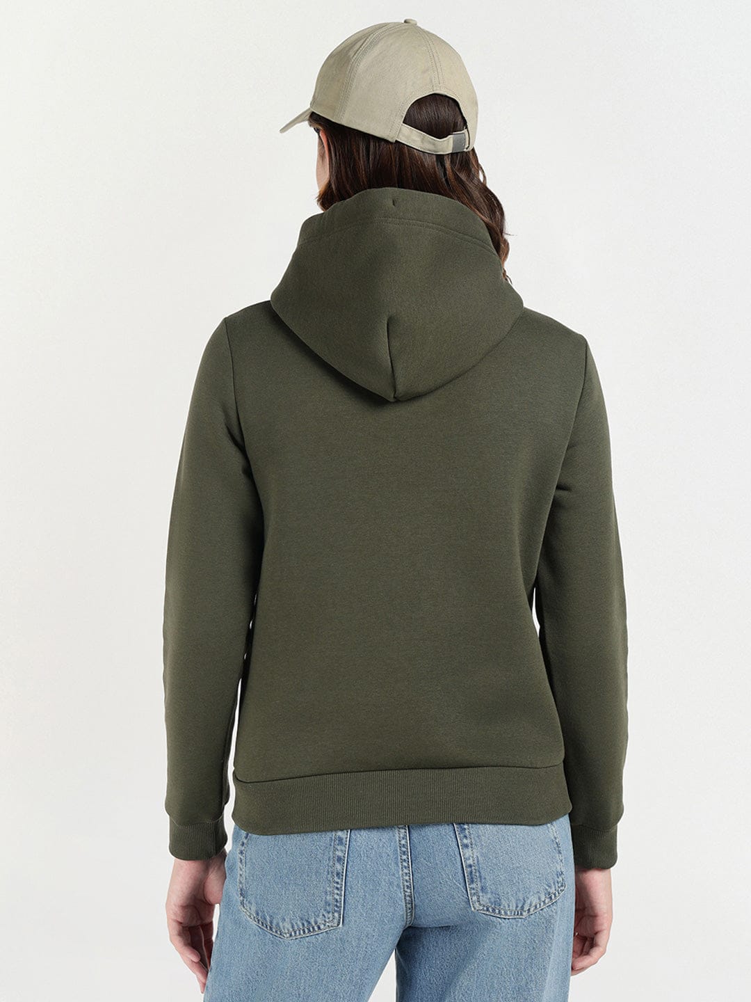 Gant Women Green Solid Hooded Sweatshirt