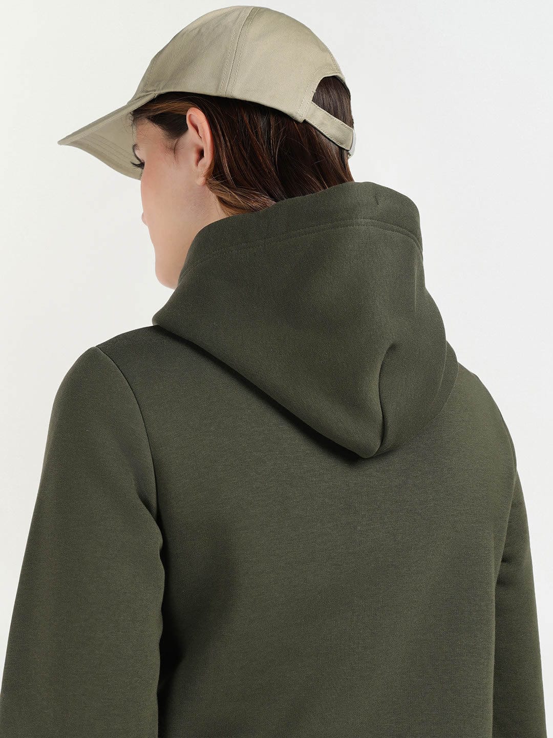 Gant Women Green Solid Hooded Sweatshirt
