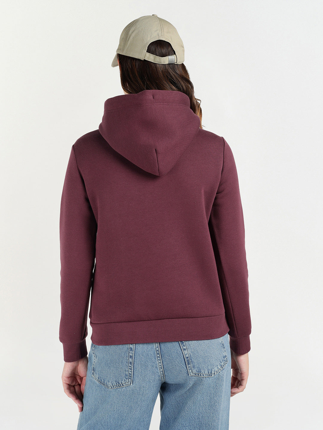 Gant Women Red Solid Hooded Sweatshirt