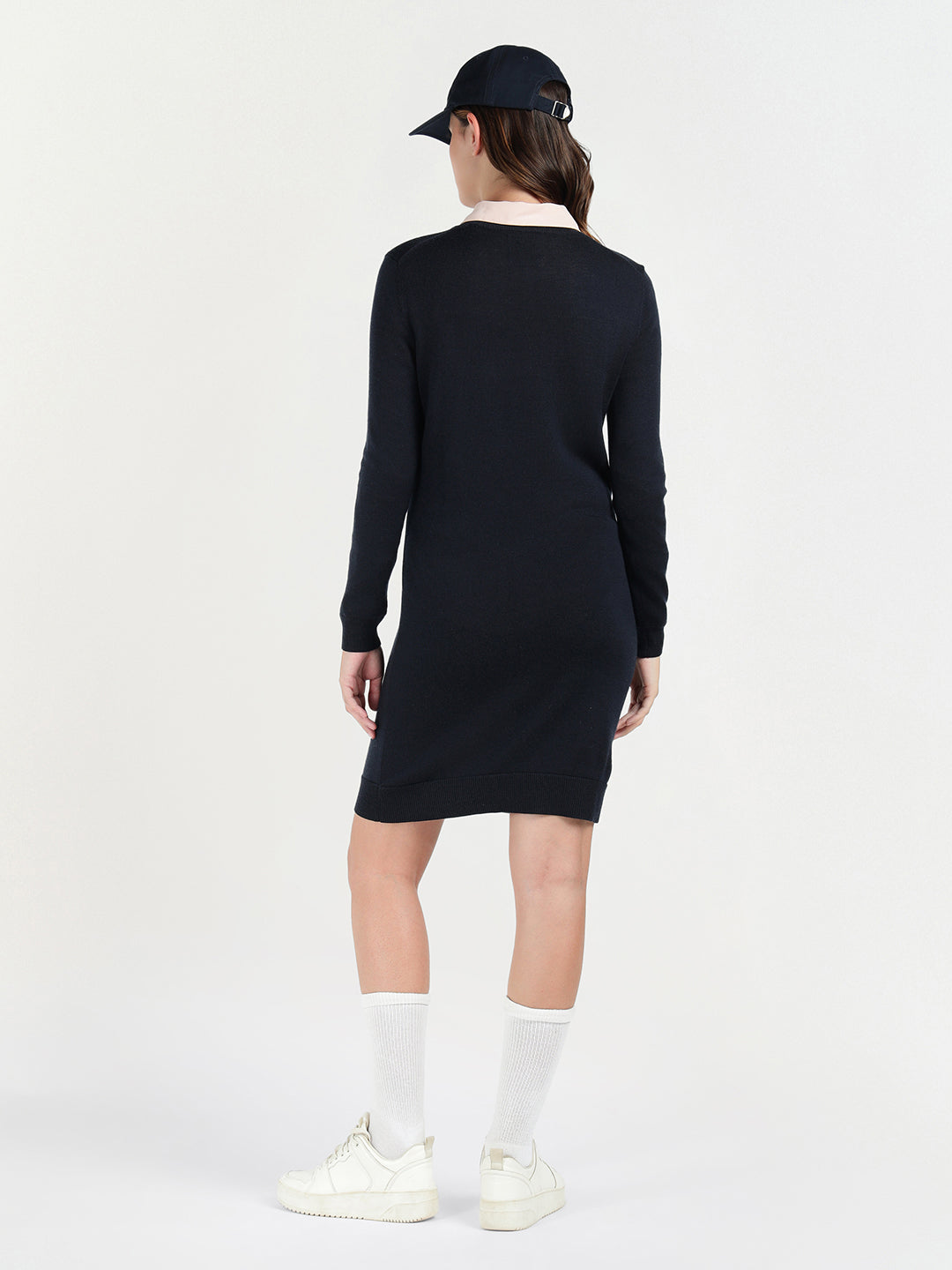 Gant Women Blue Melange Crew Neck Dress
