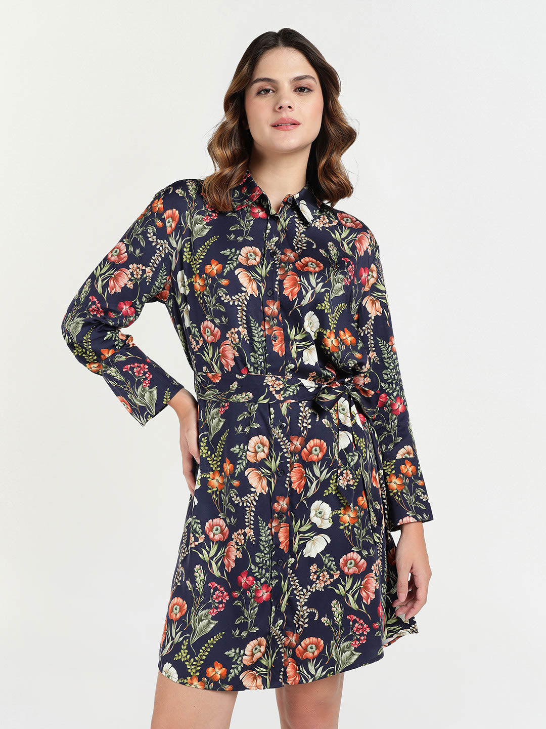 Gant Women Blue Printed Collar Dress