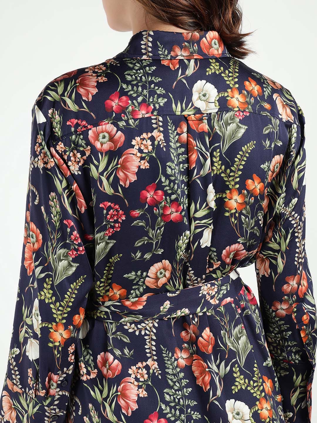 Gant Women Blue Printed Collar Dress