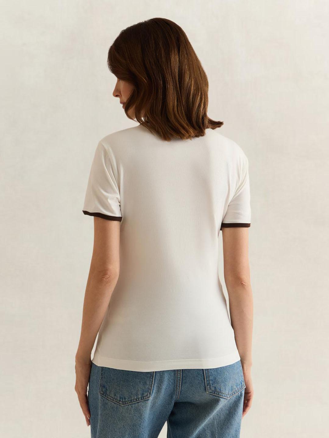 Gant Women Cream Graphic Slim Fit T-Shirt
