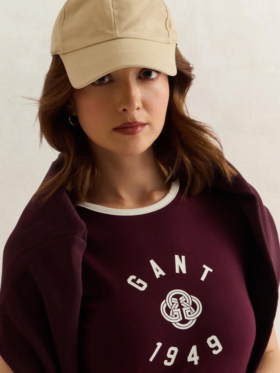 Gant Women Wine Graphic Slim Fit T-Shirt