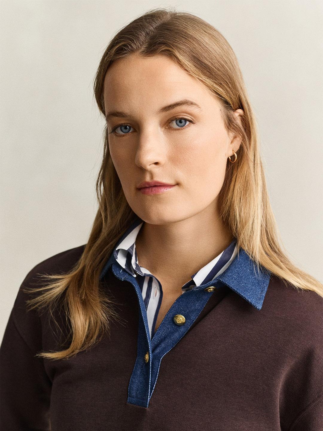 Gant Women Brown Solid Relaxed Fit Sweater