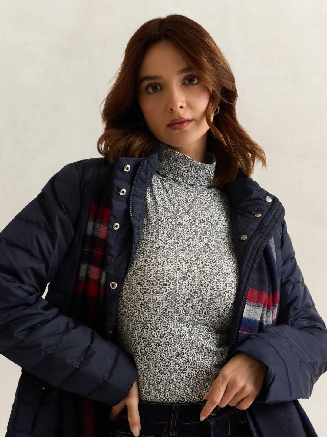 Gant Women Light Blue Graphic Slim Fit Sweater