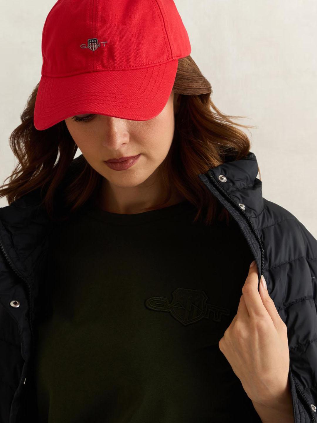 Gant Women Green Solid Regular Fit Cotton T-Shirt
