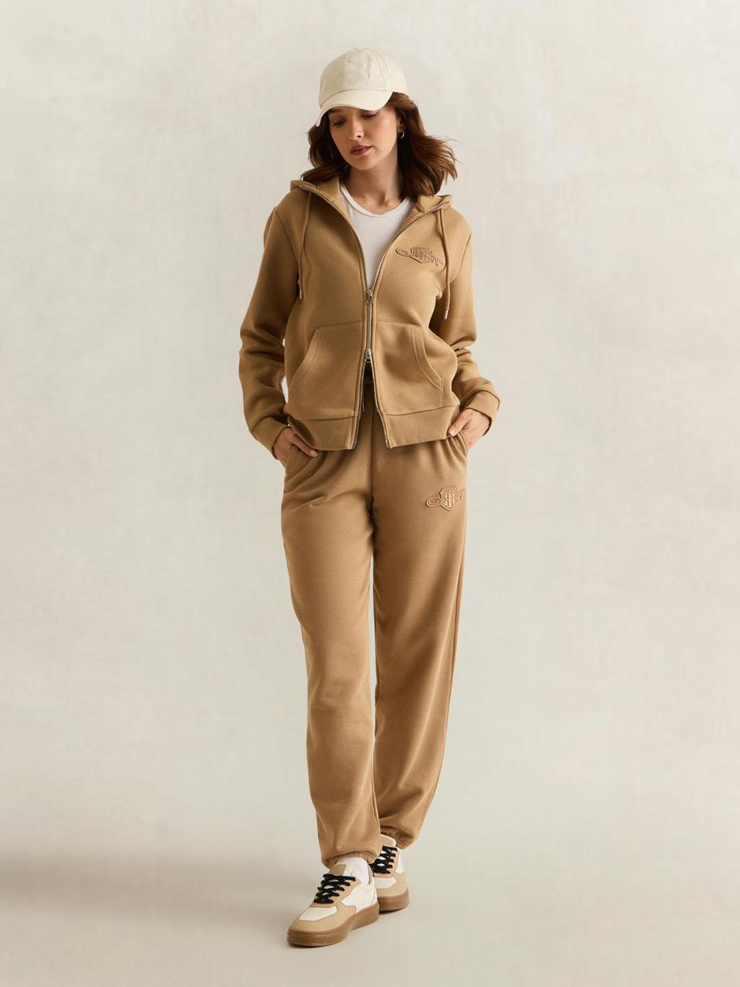 Gant Women Brown Solid Regular Fit Sweatpant