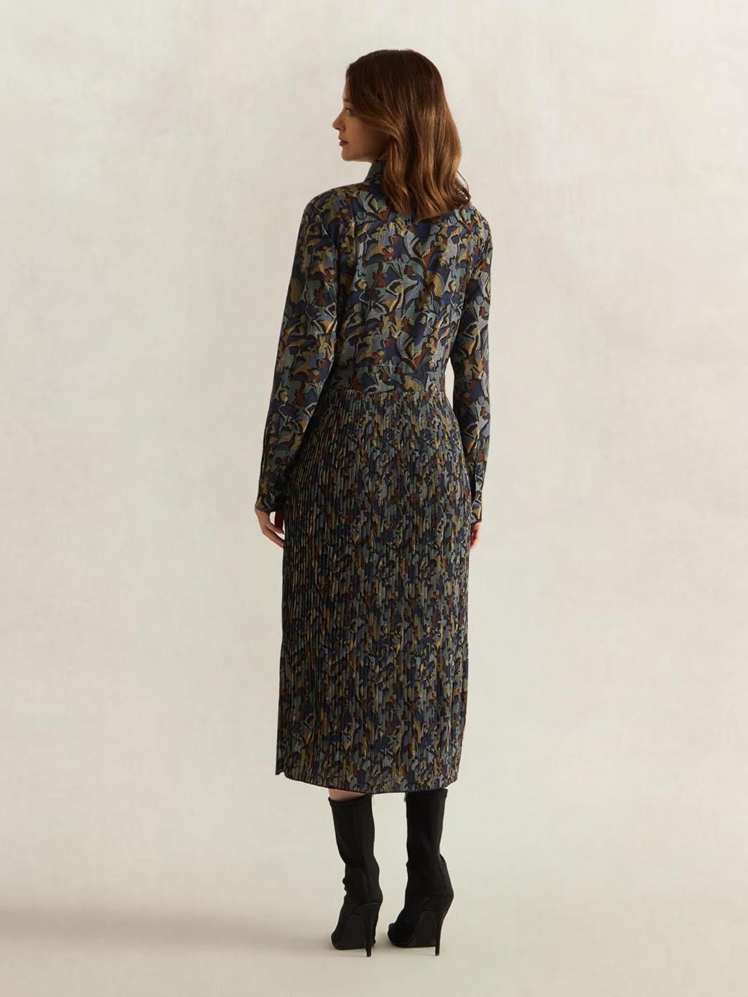 Gant Women Dark Navy Printed Regular Fit Shirt Dress