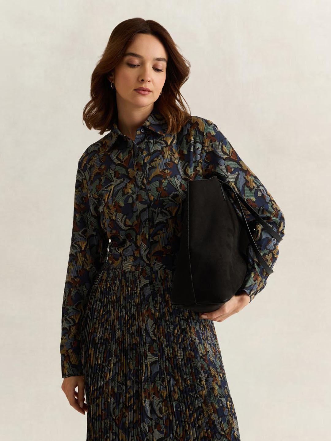 Gant Women Dark Navy Printed Regular Fit Shirt Dress