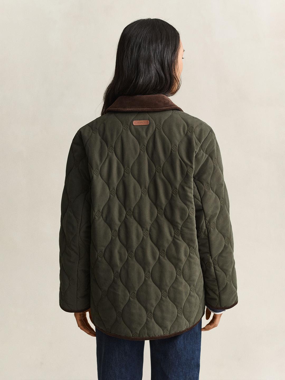 Gant Women Green Regular Fit Quilted Jacket