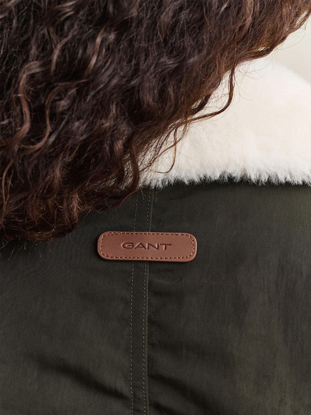 Gant Women Green Relaxed Fit Solid Padded Bomber Jacket