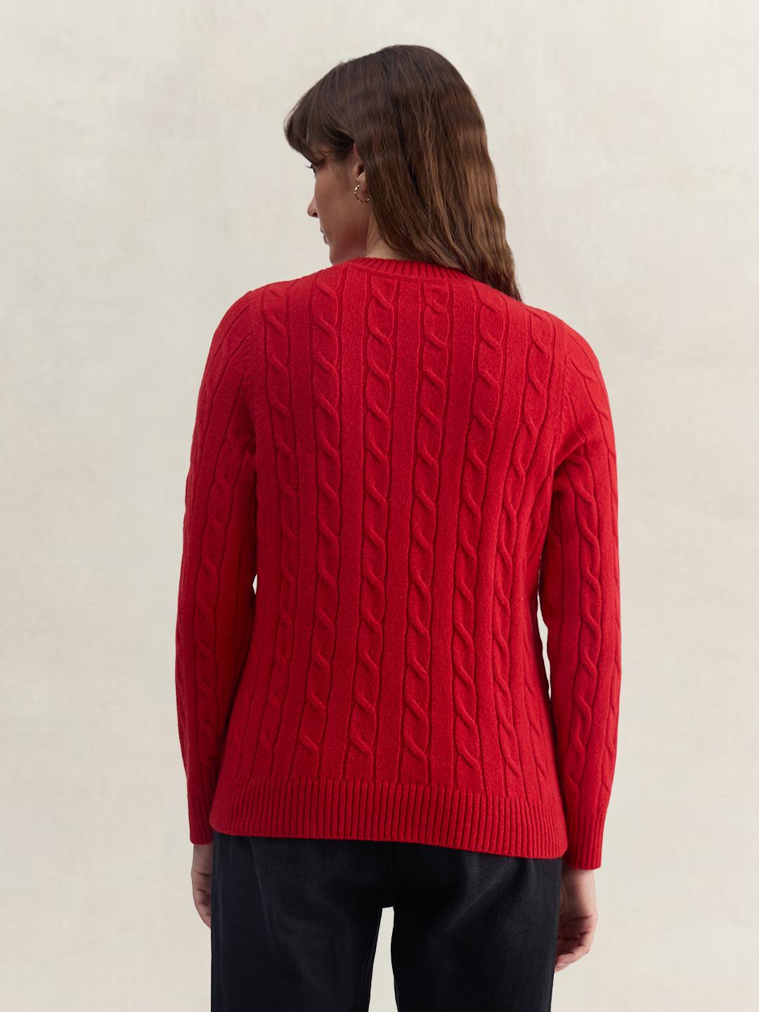 Gant Women Red Regular Fit Lambswool Sweater