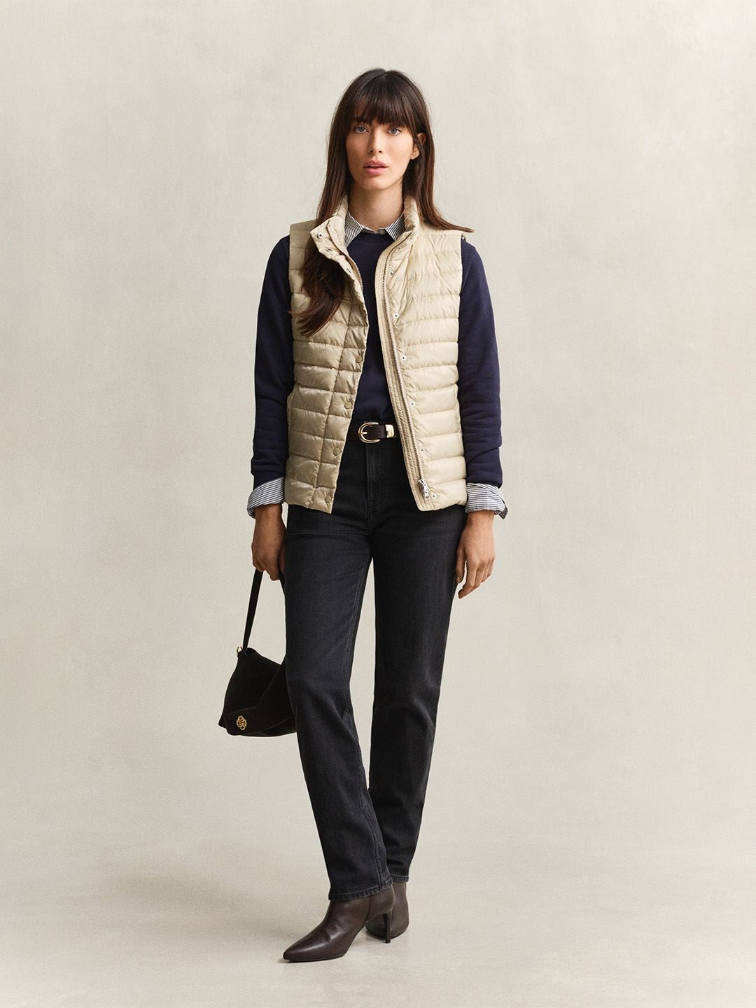 Gant Women Beige Quilted Regular Fit Puffer Jacket