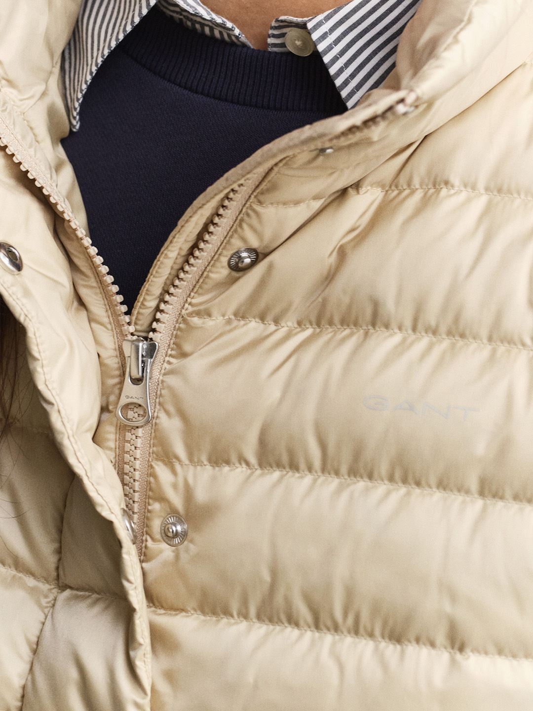 Gant Women Beige Quilted Regular Fit Puffer Jacket