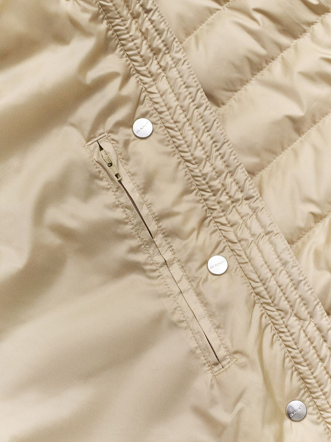 Gant Women Beige Quilted Regular Fit Puffer Jacket