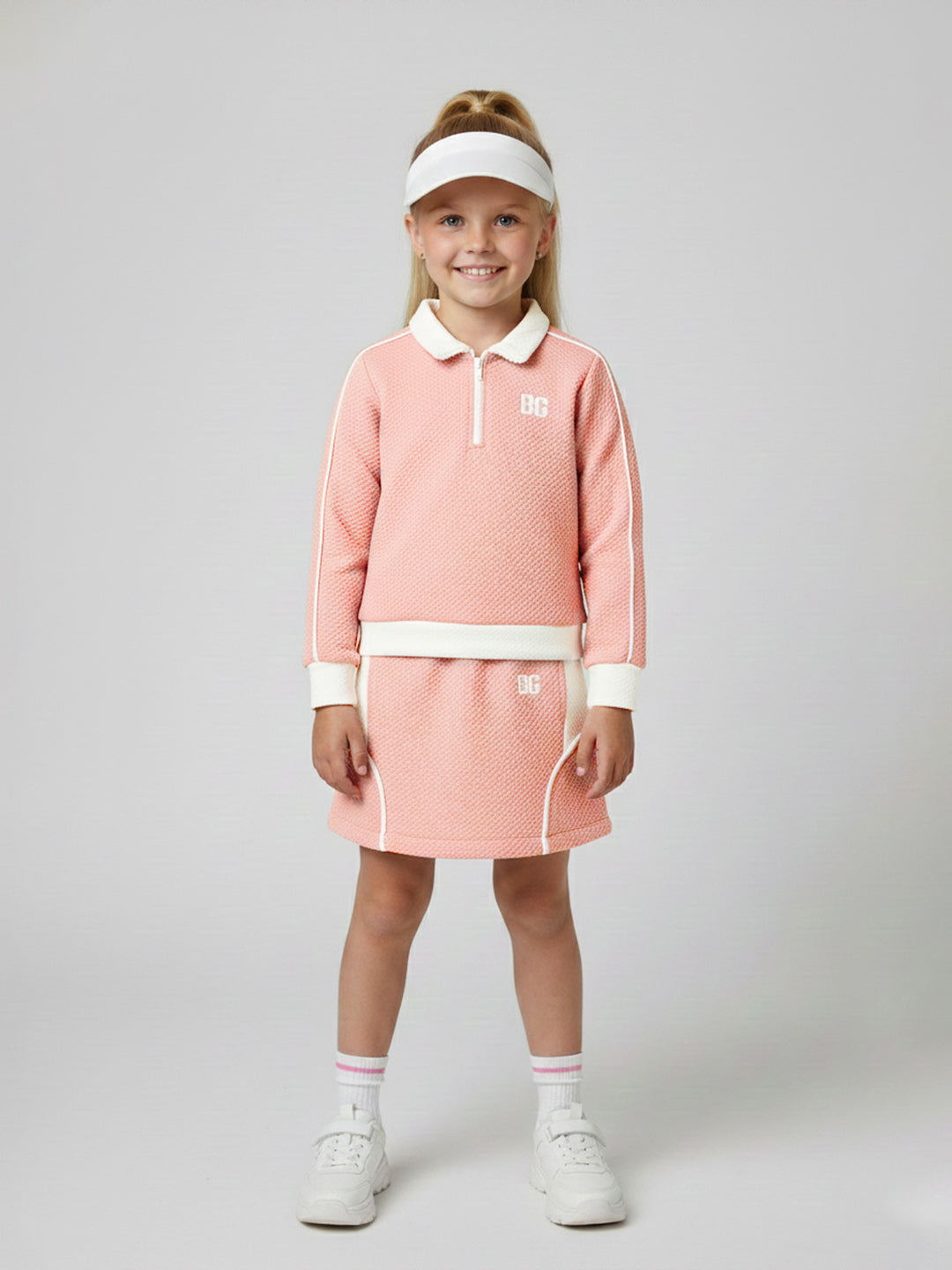 Blue Giraffe Girls Blue Regular Fit Coloublocked Skirt