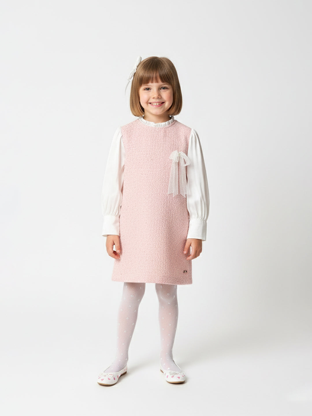 Blue Giraffe Girls Multi Solid Round Neck Dress