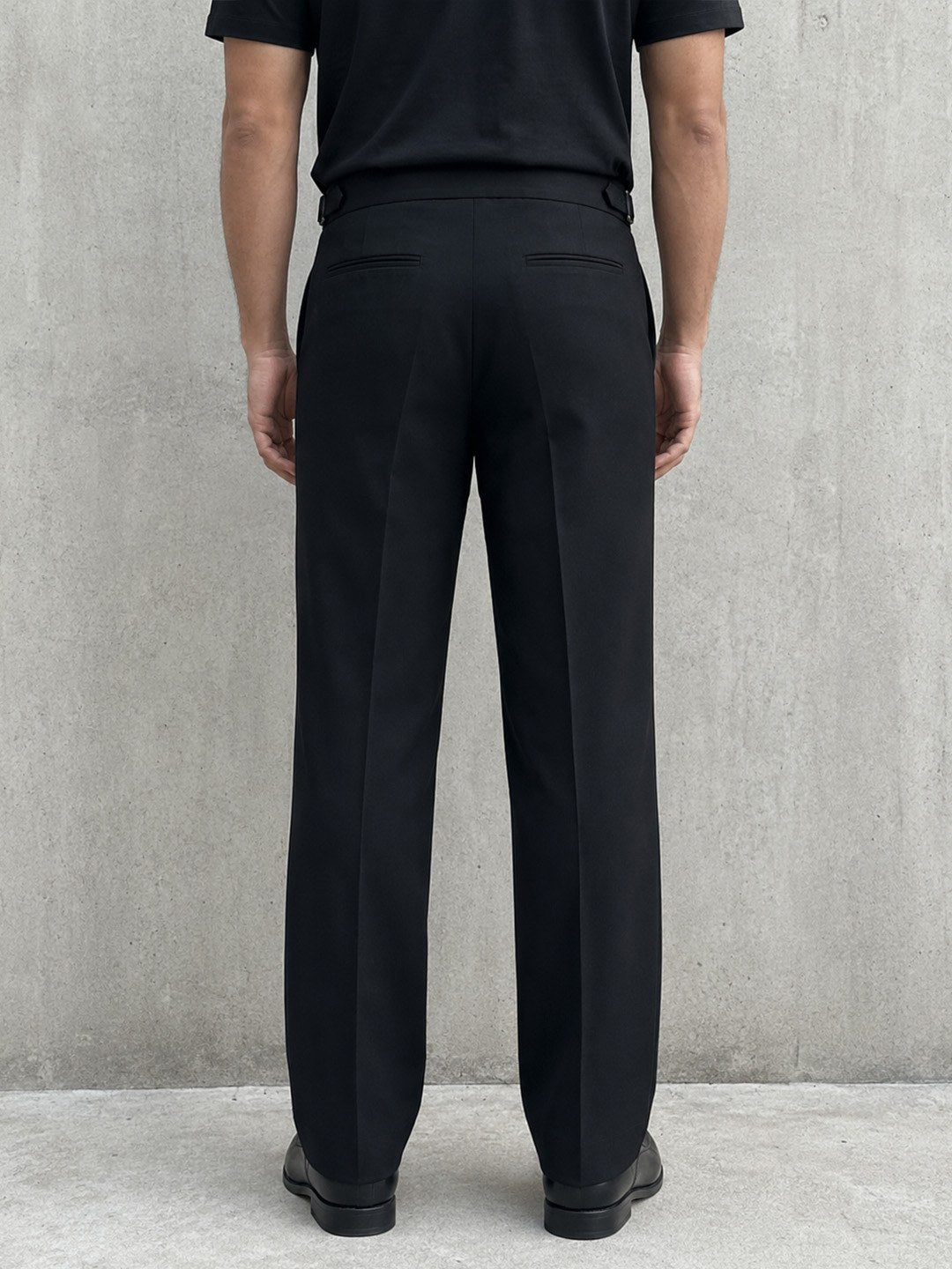 House of Rohit Doshi Men Black Regular Fit Flat Front Trouser