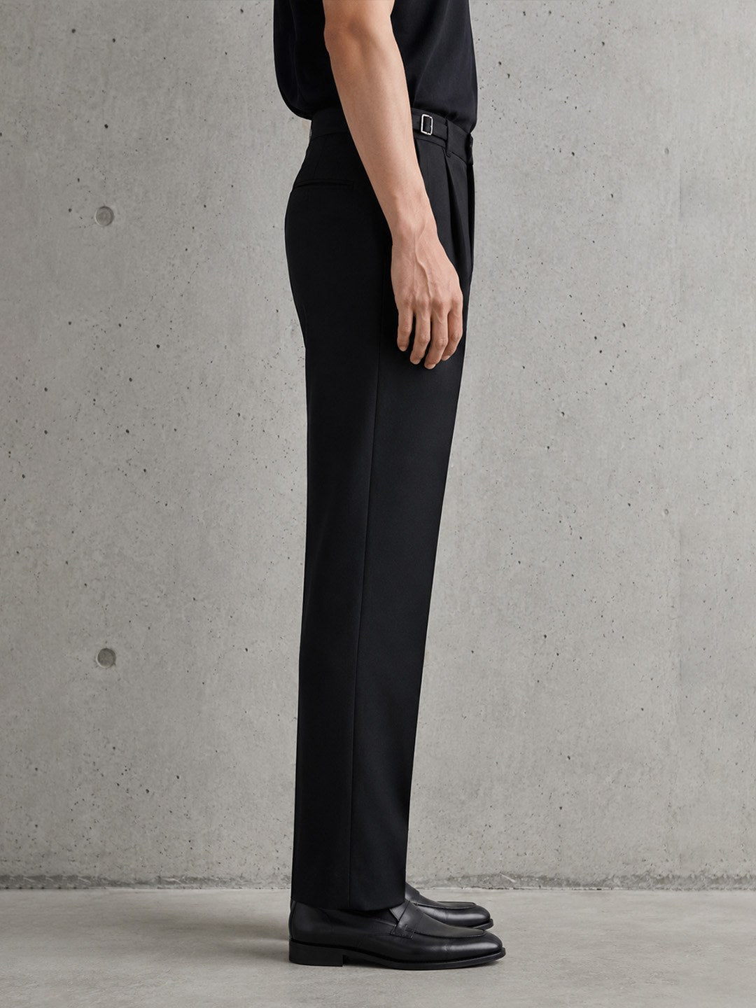 House of Rohit Doshi Men Black Regular Fit Flat Front Trouser